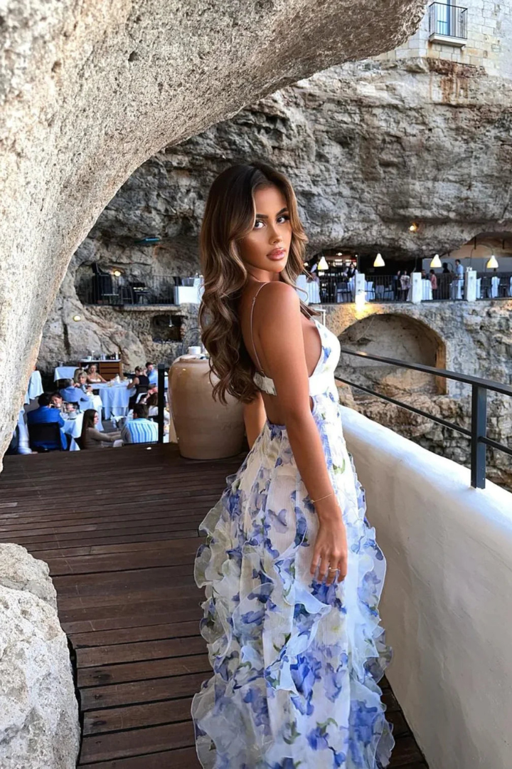 Millie | Women’s Floral Maxi Dress with Ruffles