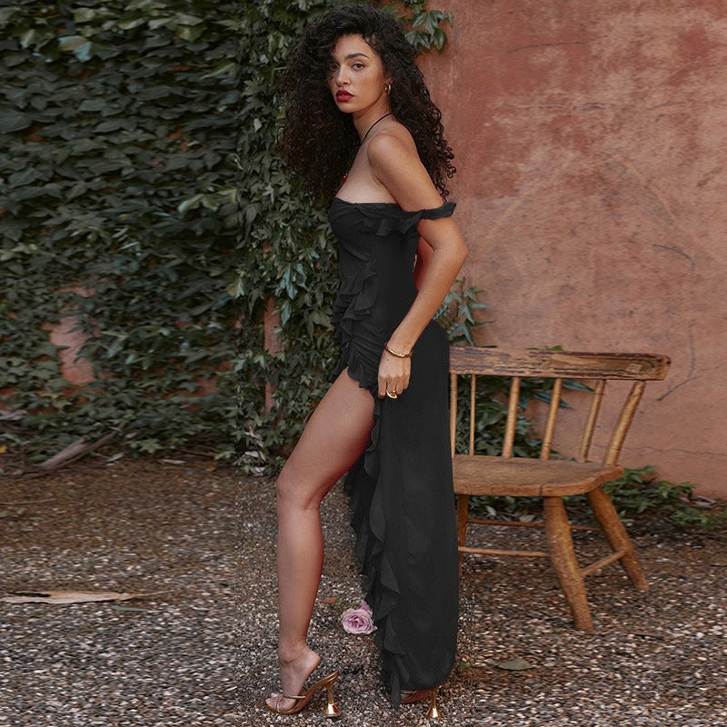 Adelaide Cross | Formal Ruffle Maxi Dress For Women