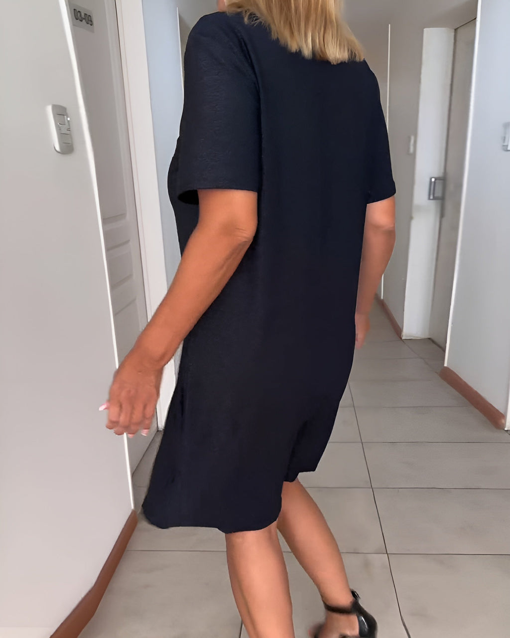 Laurence | Women’s Elegant Ruched Dress with V-Neck