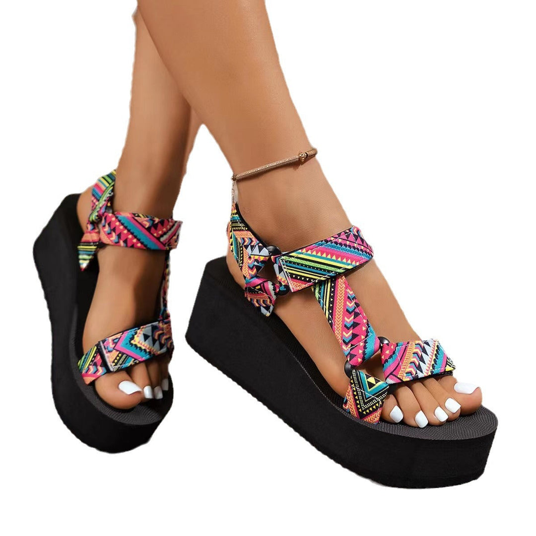 Holly Sheffield | Colour-Block Platform Sandals For Women