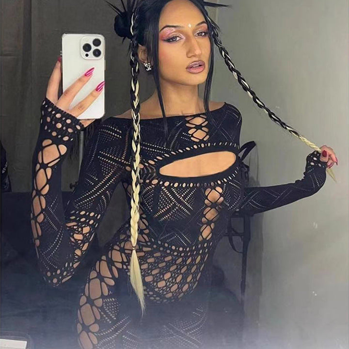 Lily Wilson | Sheer Hollow-Out Jumpsuit For Women