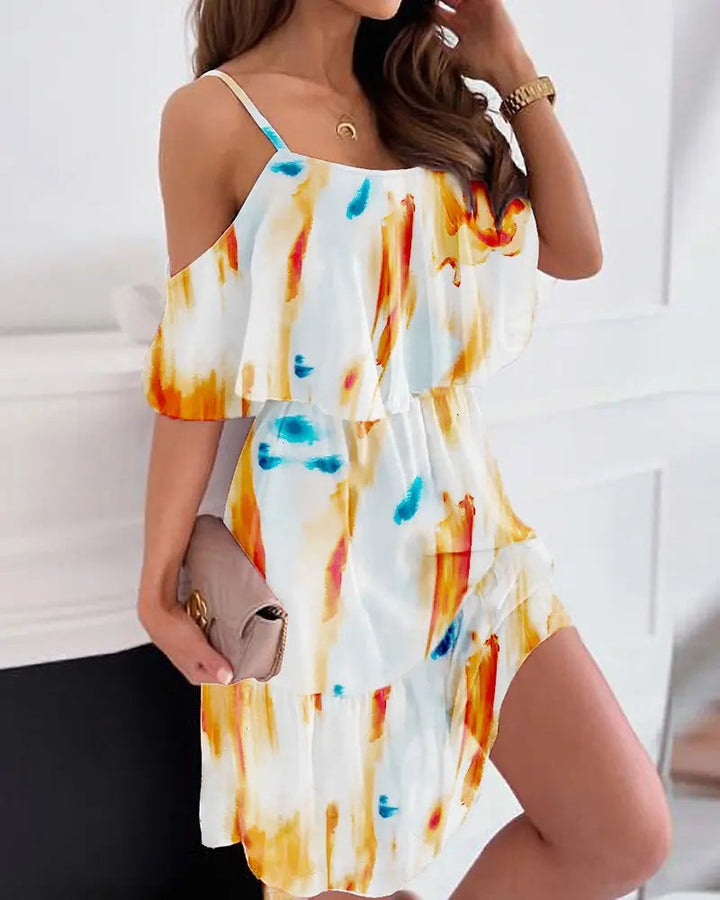 Amelia Hughes | Floral Ruffled Summer Dress For Women