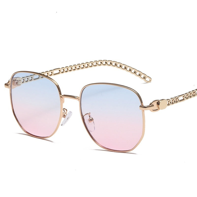 Vespera | Women’s Gold Chain Sunglasses with Detailin