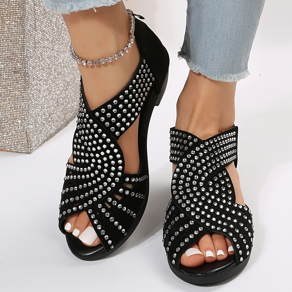 Zayla | Women’s Sparkle Sandals with Subtle Sparkle Detailing