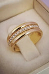 Elegant Double Ring with Zirconia Inlay