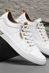 Nathaniel Cross | Classic Black Leather Sneakers For Men