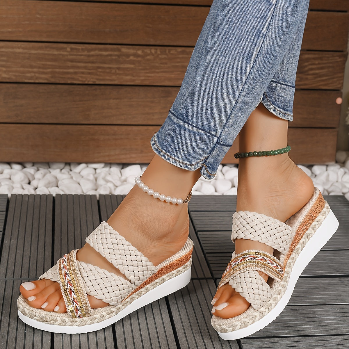 Colette | Women’s Woven Sandals with Braided Straps