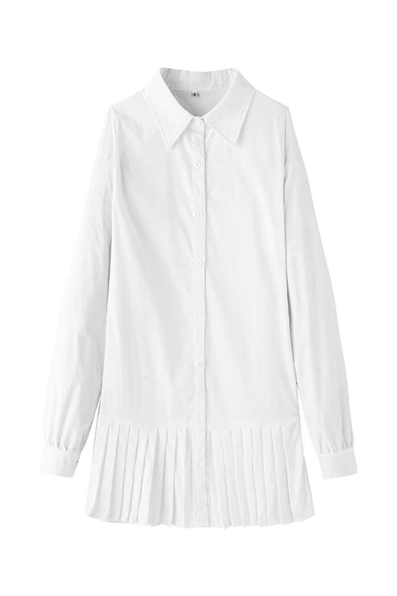 Ellie | Women’s Shirt Dress with Pleated Hem