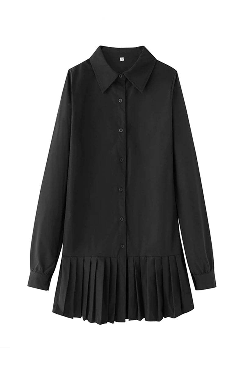 Ellie | Women’s Shirt Dress with Pleated Hem