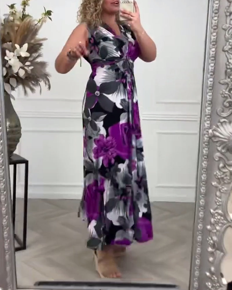 Sacha | Women’s Floral Maxi Dress with V-Neck