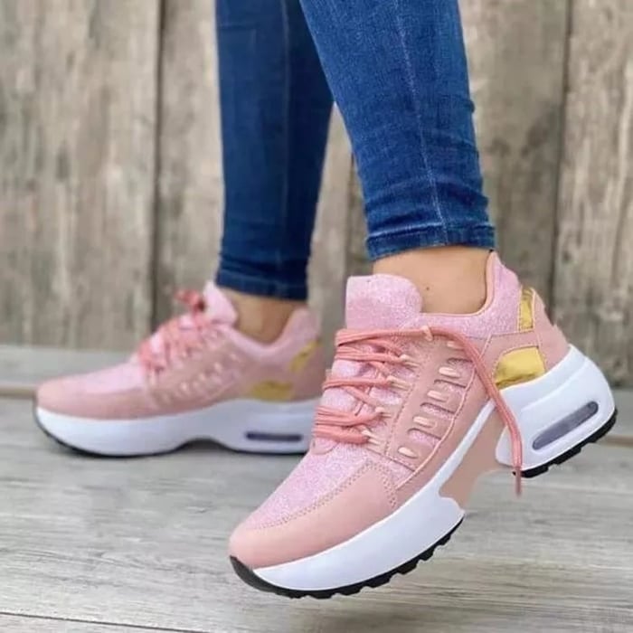 Thea | Women’s Air Cushion Sneakers with Lace-Up Platform