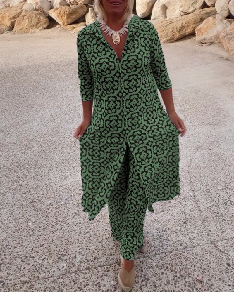 Jade | Women’s Two-Piece Wide-Leg Set with 3/4 Sleeve