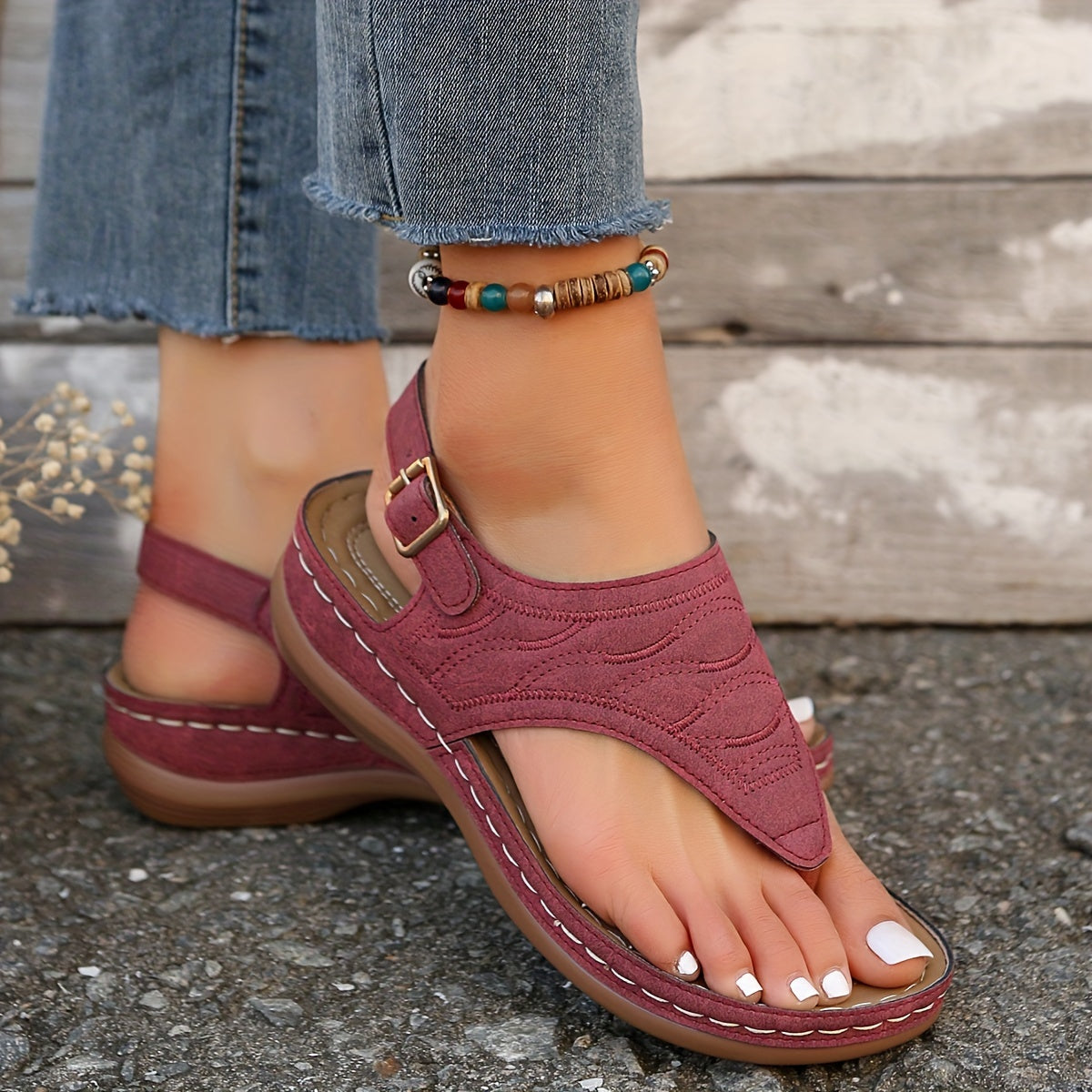 Maviee | Women’s Clip Toe Sandals with Built-In Support