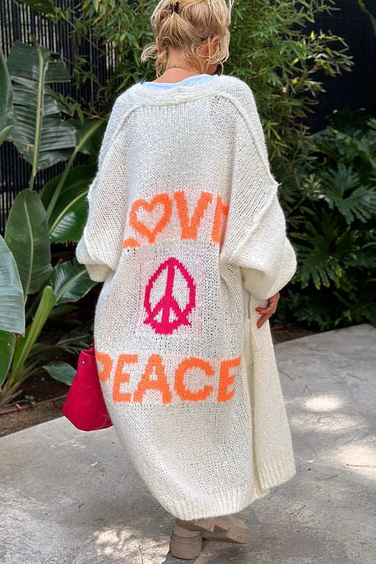 Sunny | Women’s Oversized Knit Cardigan with Graphic Back