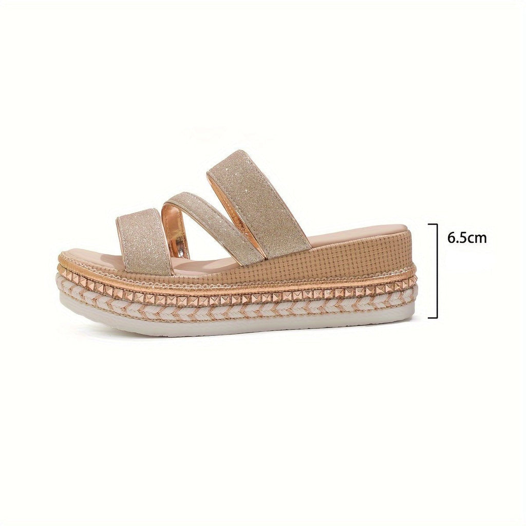 Ayala | Women’s Glitter Straps Sandals with Cushioned Sole