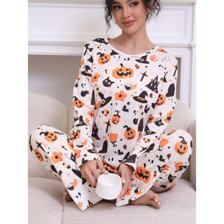 Spooky Hollow | Pumpkin Ghost Halloween Pyjamas For Women