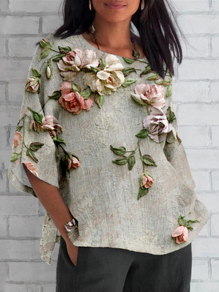 Anouk | Women’s Vibrant Floral Top with Embroidered Details