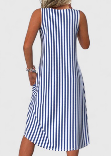 Sailor | Women’s Sleeveless Midi Dress with Round Neck
