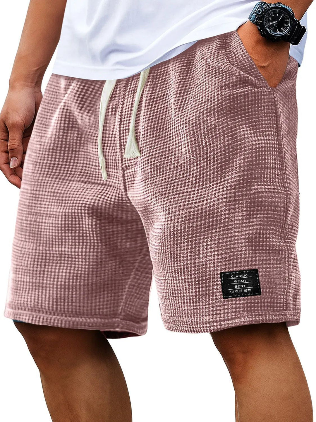 Corey Whitworth | Waffle-Knit Casual Shorts For Men