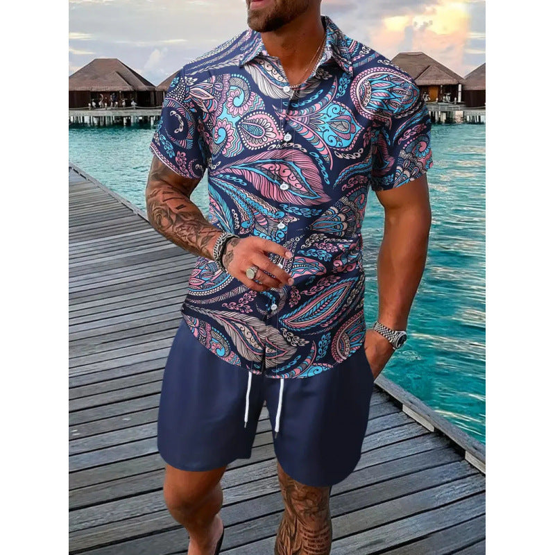 Dylan Foley | Tropical Print Shirt And Shorts Set For Men