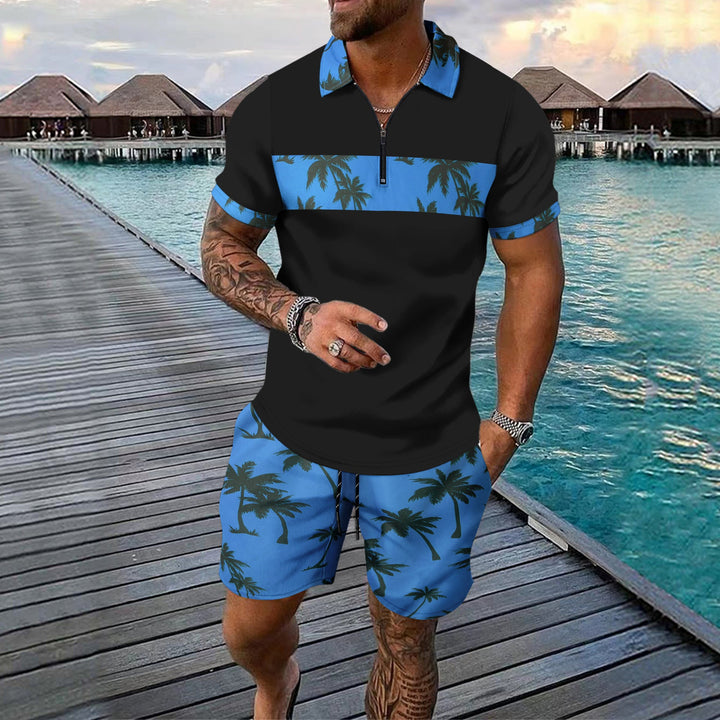 Kai Fairweather | Tropical Print Polo &amp; Shorts Set For Men