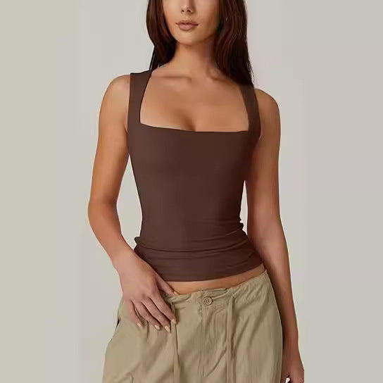 Mia Taylor | Square-Neck Slim Tank Top For Women