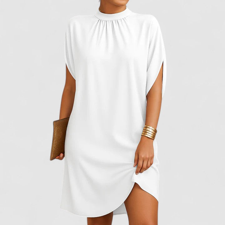 Iris | Women’s Mock Neck Dress with Shoulder Cutouts