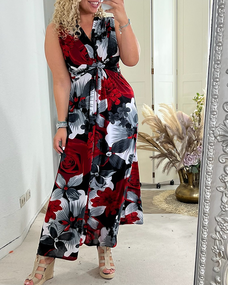 Sacha | Women’s Floral Maxi Dress with V-Neck