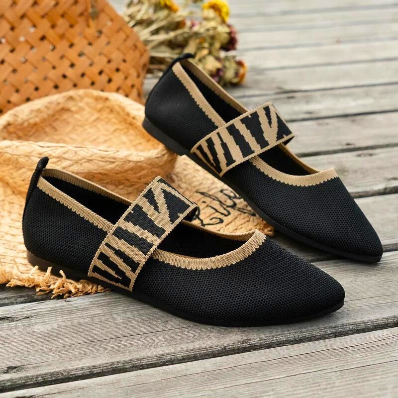 Elira | Women’s Mary Jane Flats with Elastic Strap