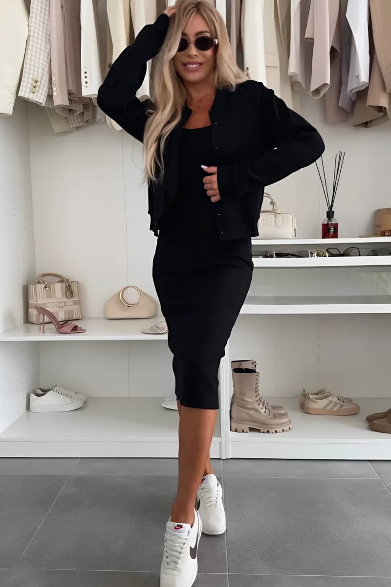 Ava | Women’s Knit Midi Dress with Cardigan
