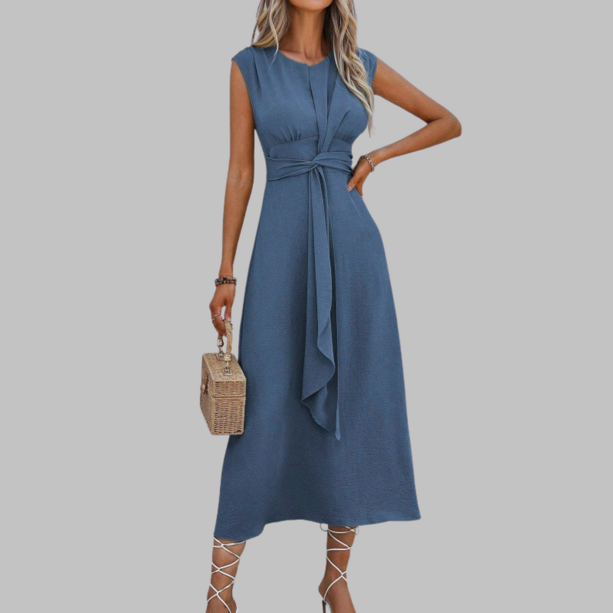 Rees | Women’s Sleeveless Maxi Dress with Round Neck