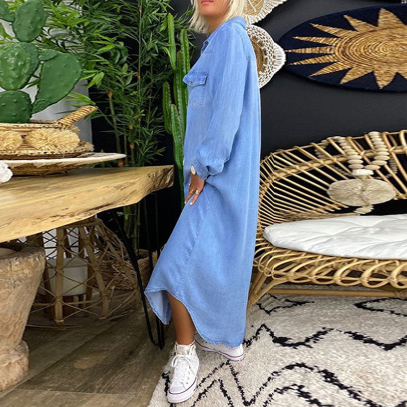 Verity | Women’s Long Sleeve Maxi Dress with Drape