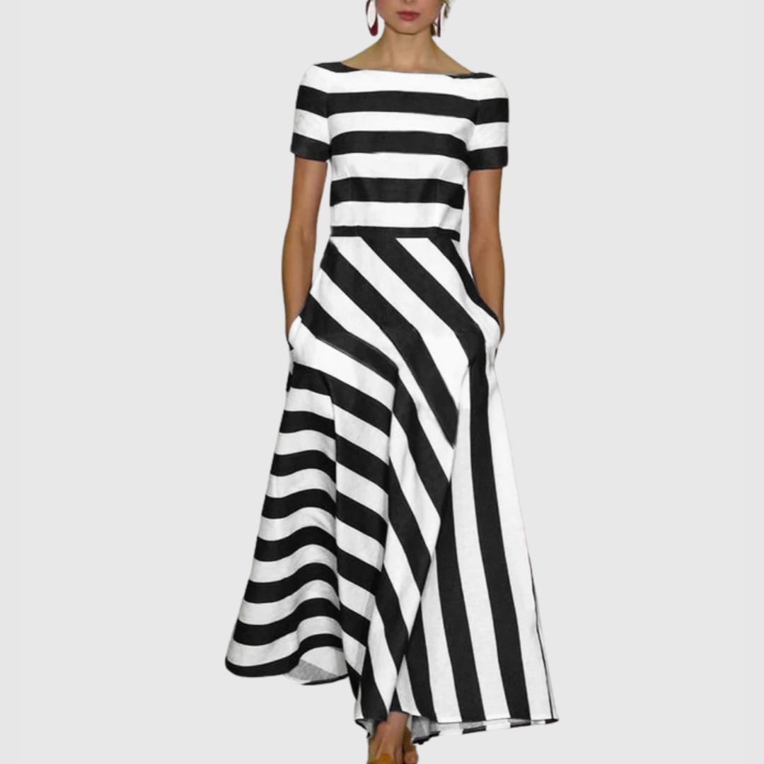 Georgia | Women’s Stripe Maxi Dress with Pockets