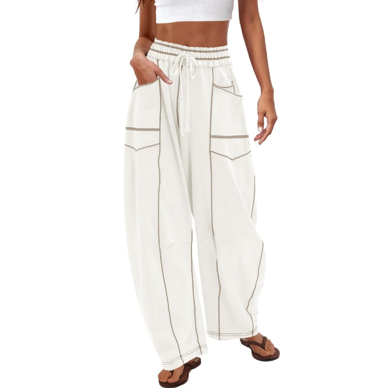 Vera | Women's Wide-Leg Cargo Pants with Drawstring Waist
