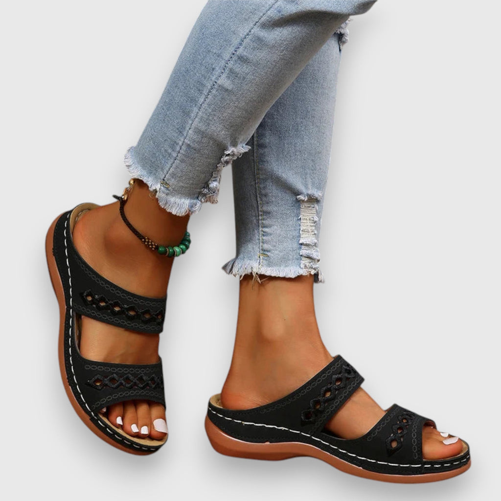 Luma | Women’s Duo Panel Sandals with Cushioned Sole