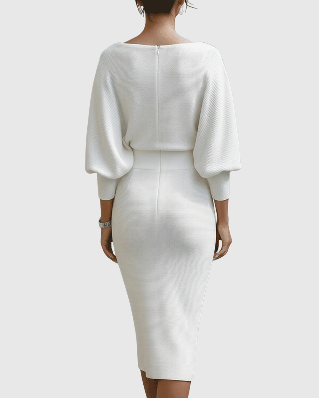Celeste | Women’s Cowl Neck Midi Dress with Batwing
