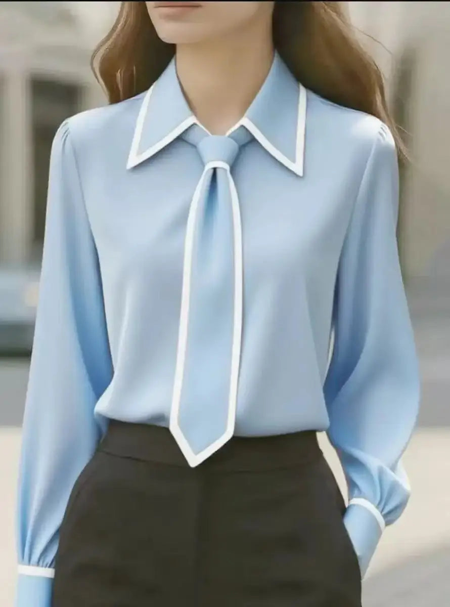 Vivienne | Women’s Long Sleeve Blouse with Tie Neck