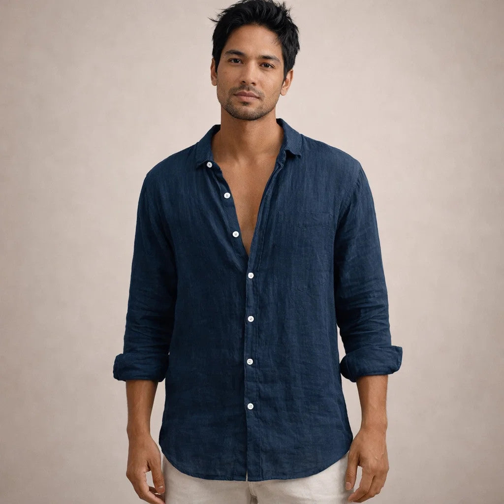 Ethan Bennett | Linen Button-Down Shirt For Men