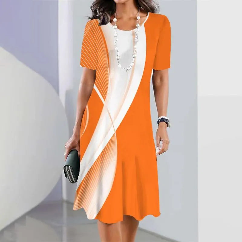 Dalia | Women’s Colour Block Midi Dress with Sleeves