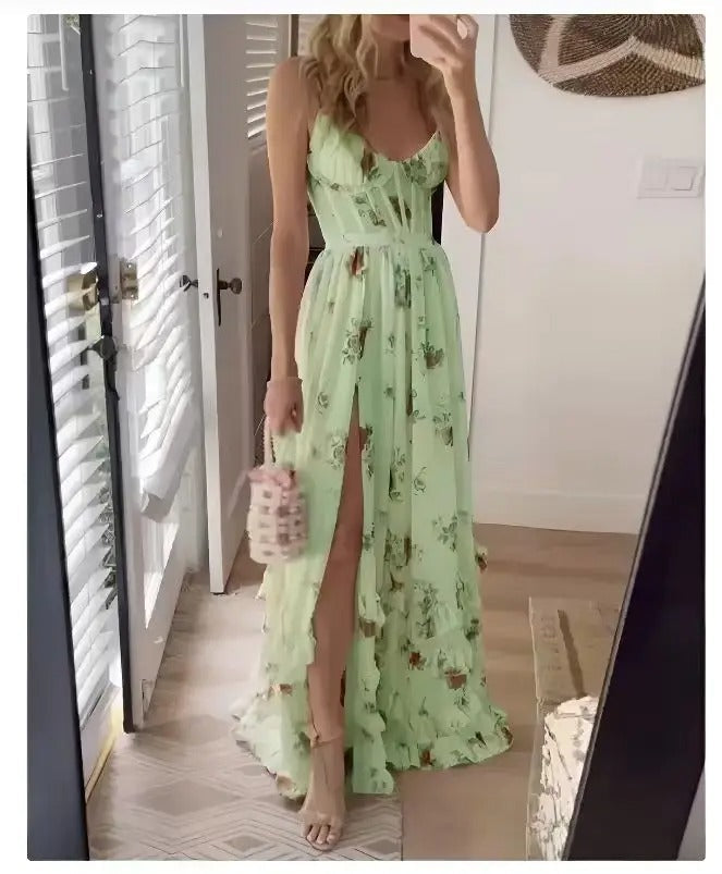 Zaria | Women’s Elegant Floral Maxi Dress with Slit