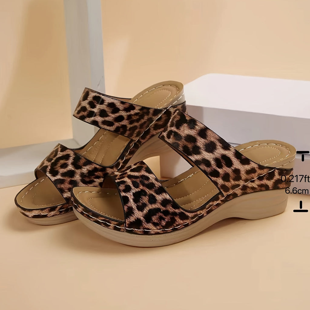 Sahara | Women’s Leopard Print Sandals with Cushioned Insole