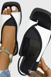 Zola | Women's Square Toe Slingback Flat Sandals Colour Block