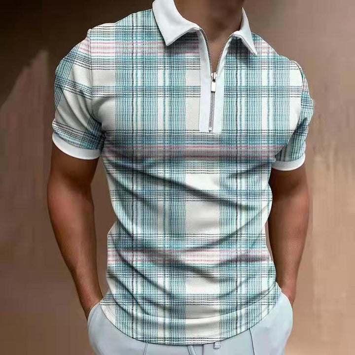 Lachlan Turner | Camo Print Zip Polo Shirt For Men