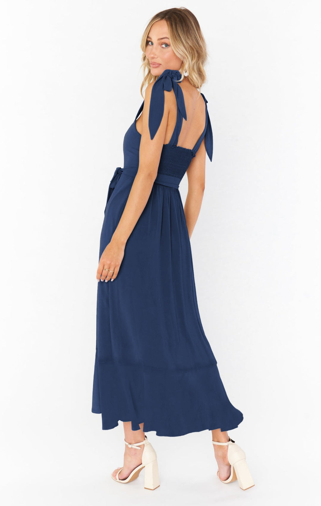Isabelle Ryan | Ruffled Summer Dress With Lace-Up Detail For Women