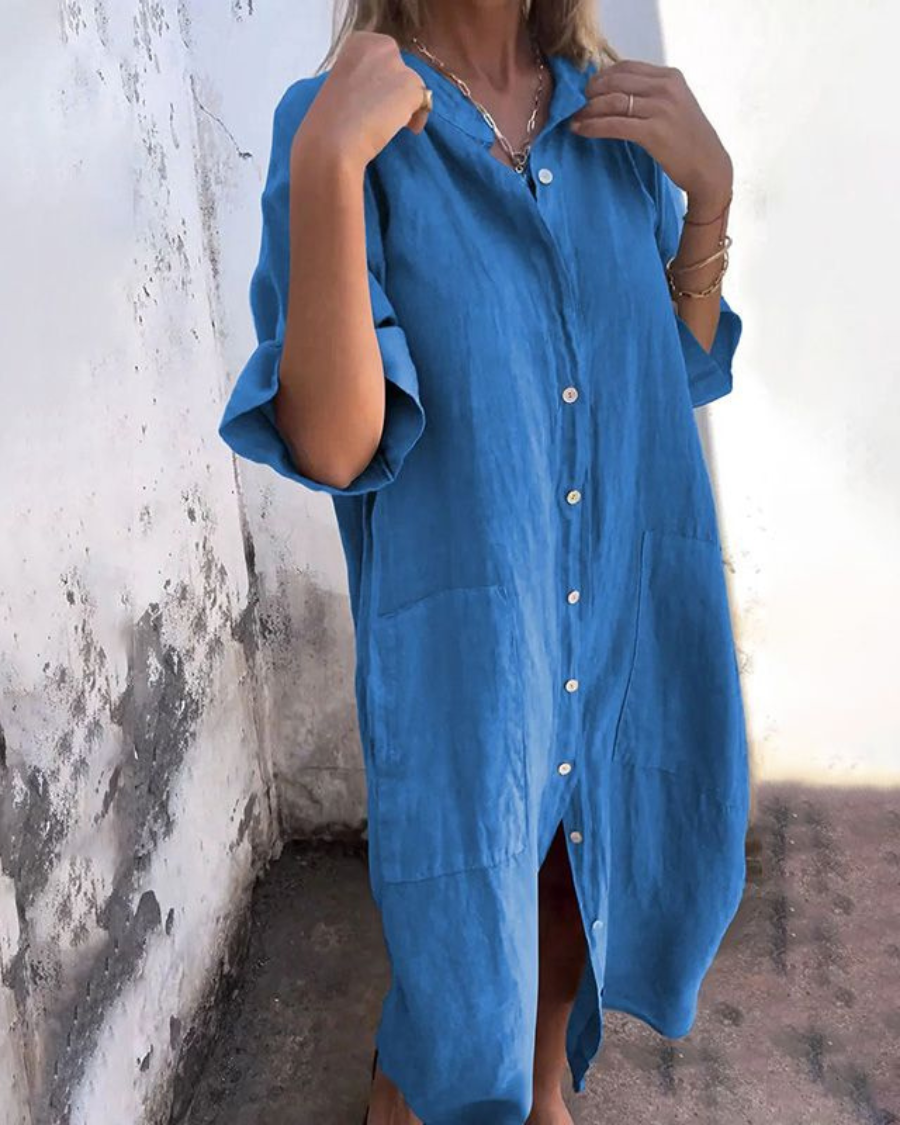 Valerie | Women’s Boho Shirt Dress with Waist Tie