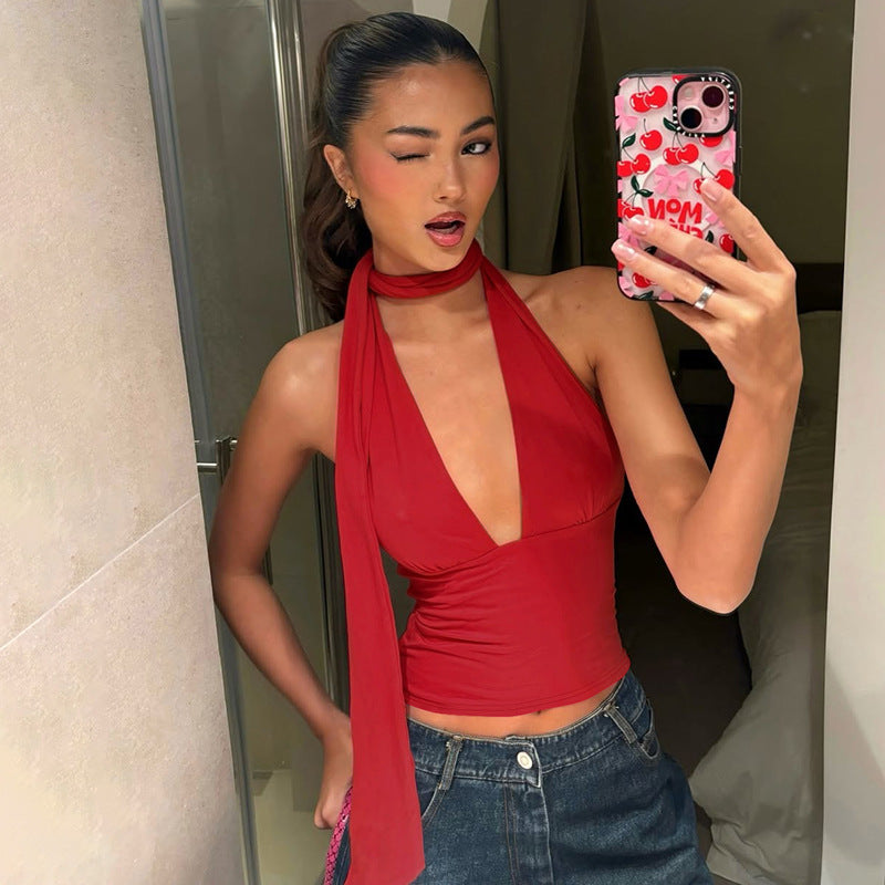 Scarlett Sheridan | Satin Halter Top For Women