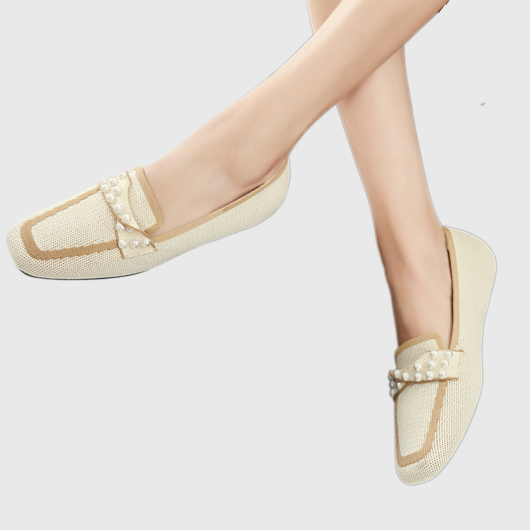 Melora | Women’s Pearl Comfort Loafers with Pearl Embellishments