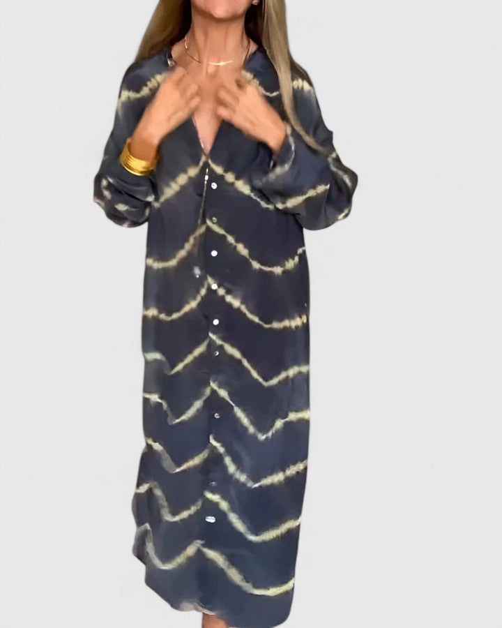 Celeste | Women’s Celeste Striped Maxi Dress with Deep-V
