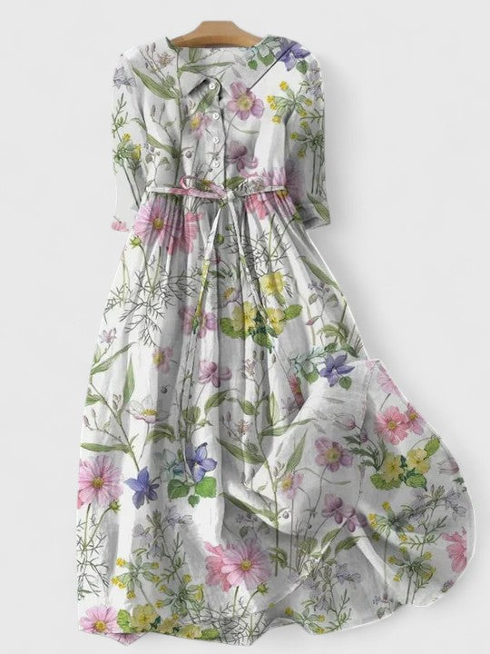 Eryzelle | Women’s Floral Print Dress with Waist Tie
