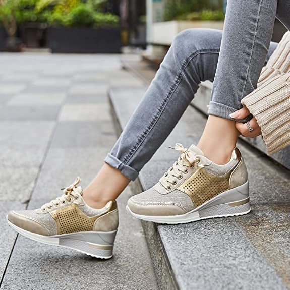 Lexi | Women’s Wedge Trainers with Perforated Detail